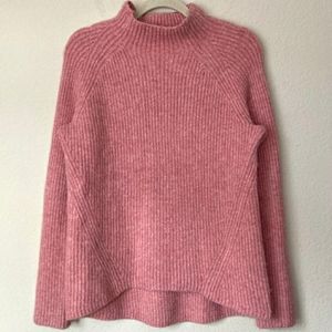Madewell Pink Sweater with Ribbed Design